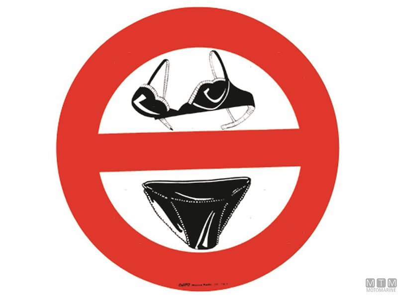 TABELLA ADESIVA DIVIETO BIKINI 150MM 