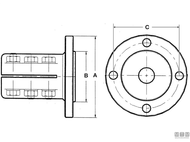 Giunto per  Asse ø 40 mm