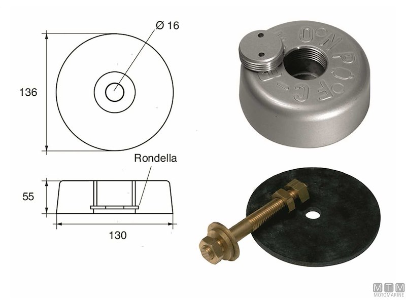 Set Anodi Flangia Tonda Thick