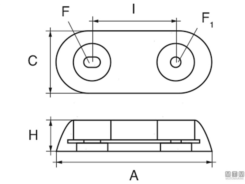 ANODO A PIASTRA PER VETUS 1KG L150MM IN ZINCO 