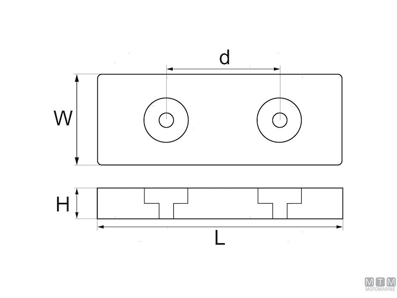 ANODO RIVA 1 L190MM ZN 