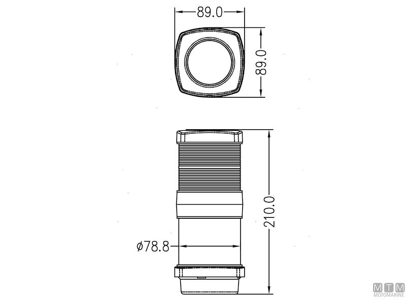 FANALE LED TRICOLORE+FONDA 12V 360° 