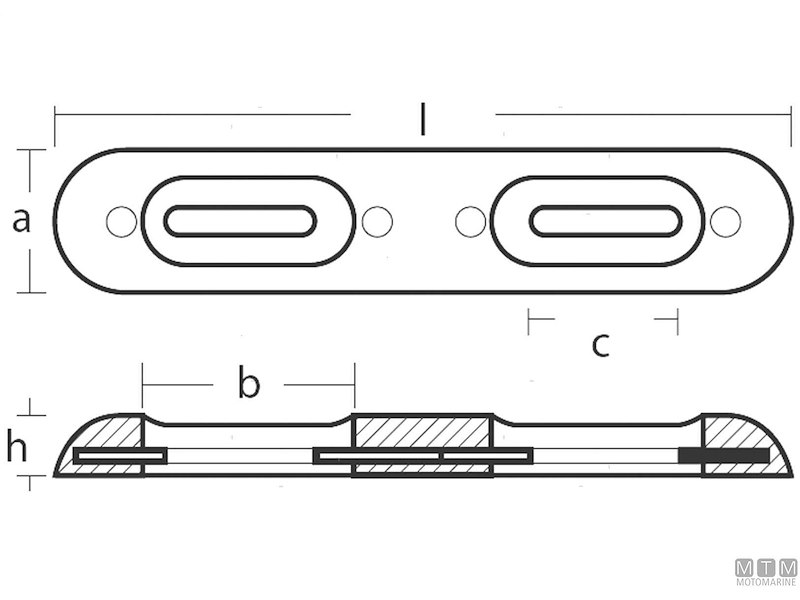 Anodo Piastra Fairline 2.20 kg