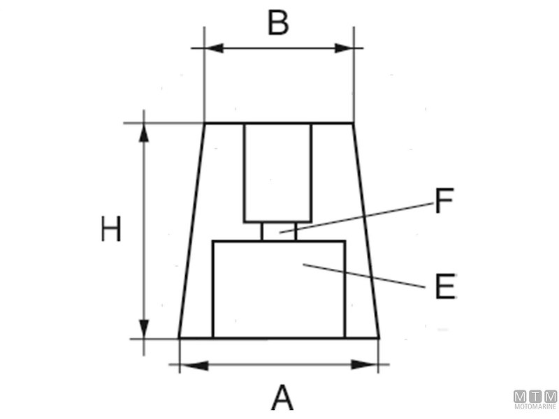 Anodo Ogiva Conico con Innesto Esagonale