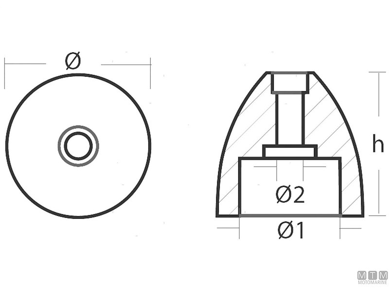 Anodo Ogiva con Innesto Cilindrico