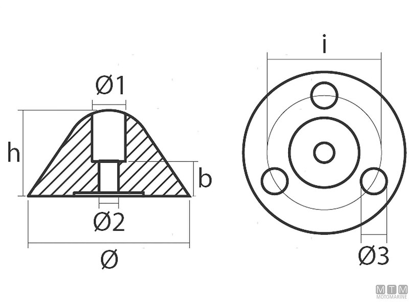 ANODO A OGIVA PER FLEX-O-FOLD IN ZINCO 