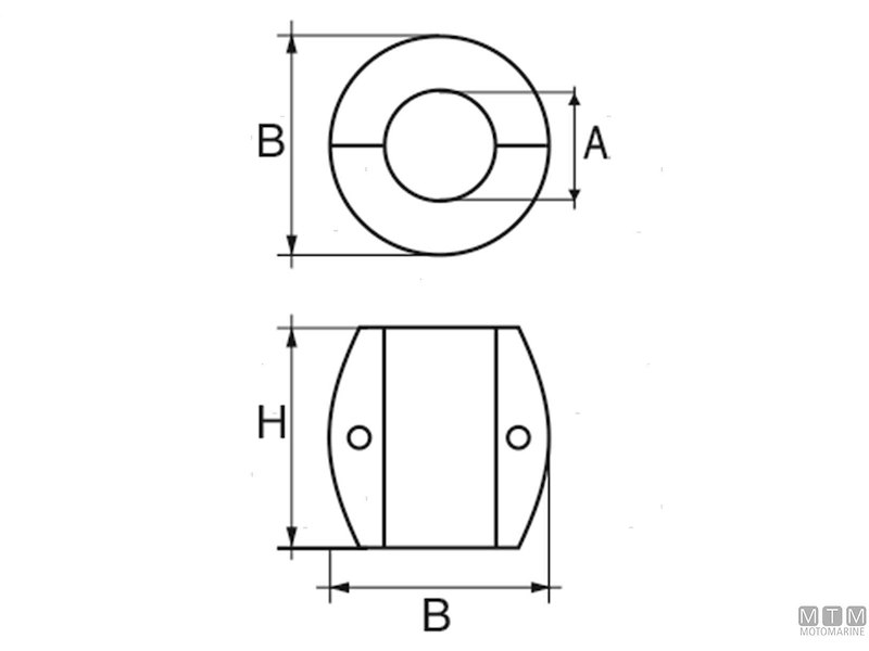 Anodo Collare in Zinco per Asse Portaelica D18-85 mm