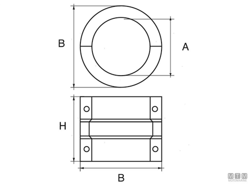 Anodo Collare in Zinco per Asse Portaelica D90-150 mm