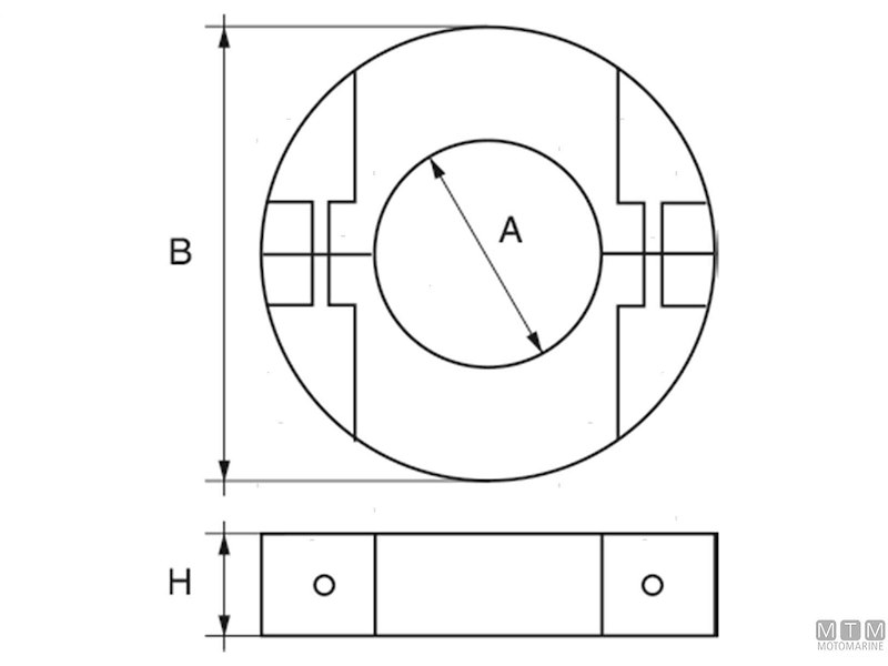 Anodo Collare Stretto per Asse Portaelica
