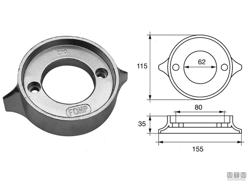 ANODO COLLARE VOLVO 280/290 ZN 