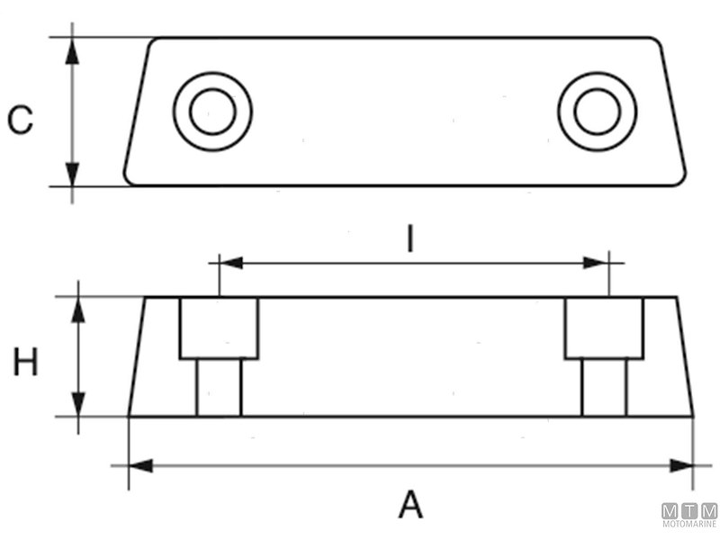 Anodo Barra Lunga per Volvo Duo Prop