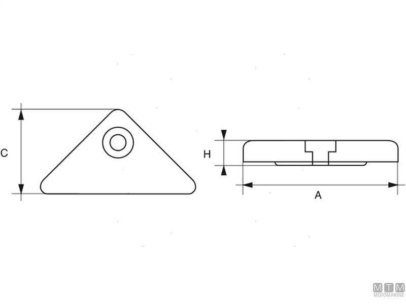 ANODO PLACCA VOLVO 290 DUOPROP DPX IN ZINCO 
