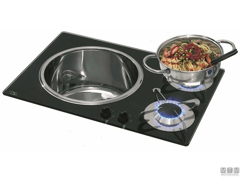 Piano di Cottura 2 Fuochi con Lavello 