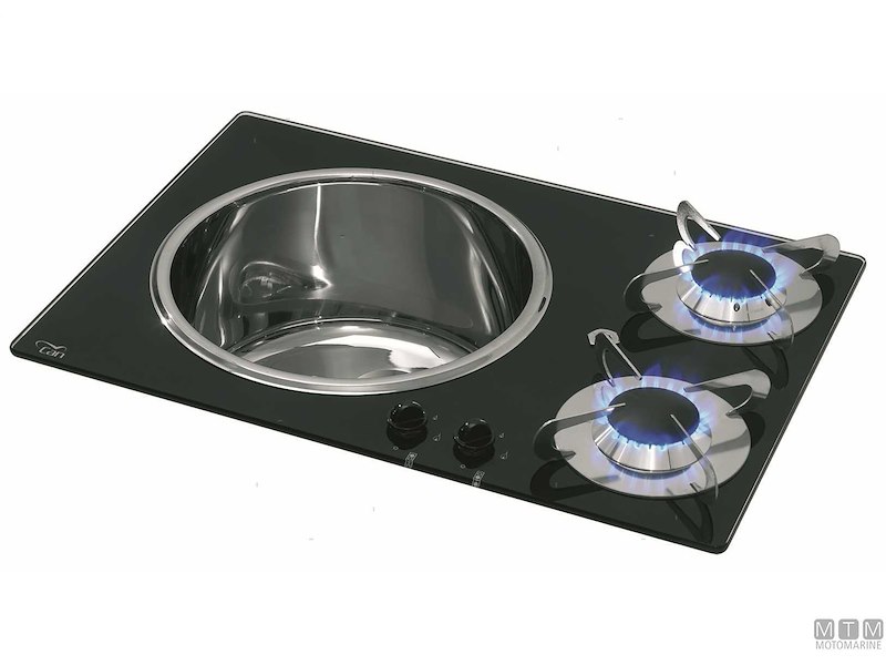 Piano di Cottura 2 Fuochi con Lavello 