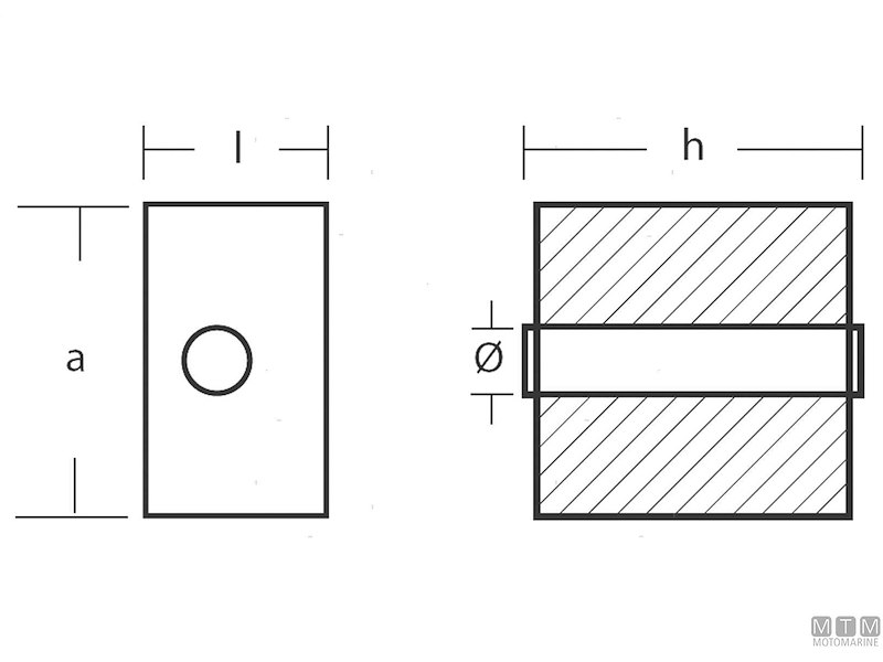 Anodo Cubo per OMC-Johnson/Evinrude 50-225