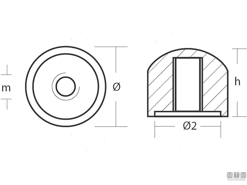 Anodo Ogiva per Mercruiser Alpha I-Bravo I 