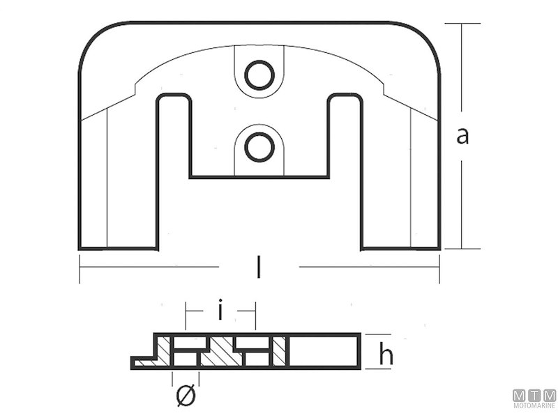 ANODO A PIASTRA PER MERCURY BRAVO IN ZINCO 