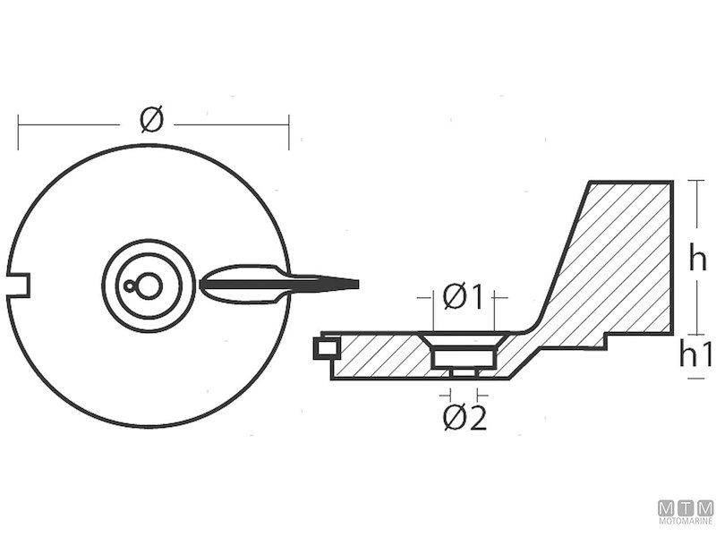 ANODO PINNA PER MERCURY 18/25 IN ZINCO 