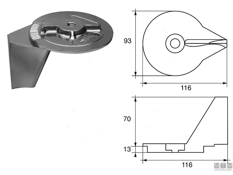 ANODO PINNA MERCURY 30/40 ZN 