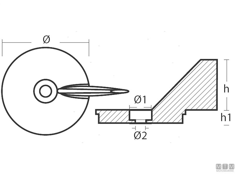 Anodo Pinna per Mercury 30-75 HP