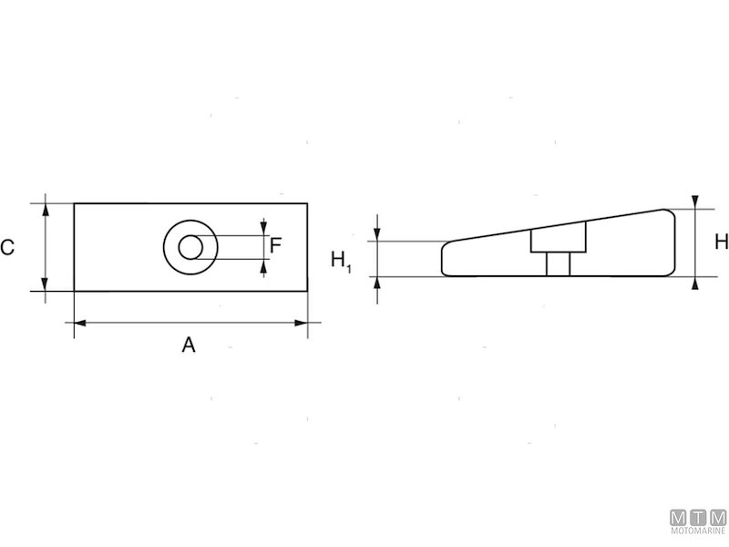 Anodo Piastra per Mercury/Mariner 30-350 HP