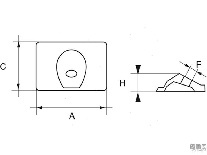 ANODO PIASTRINA PER MERCURY 6/15 IN ZINCO 