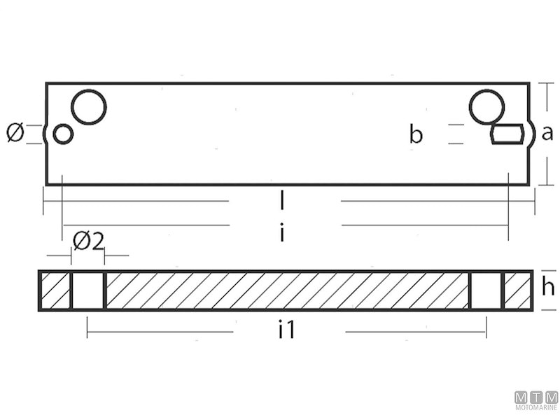 Anodo Barra per Mercury 25-30 HP 