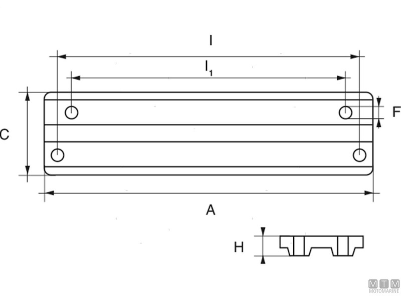 Anodo Barra per Trim Mercury 40-175 HP 