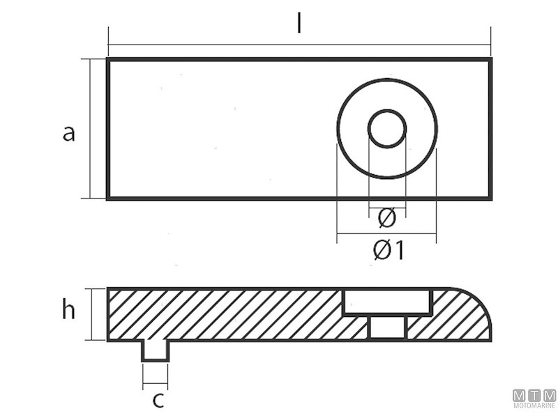 Anodo Piastra per Trim Mercury Verado 6 200-400 HP 