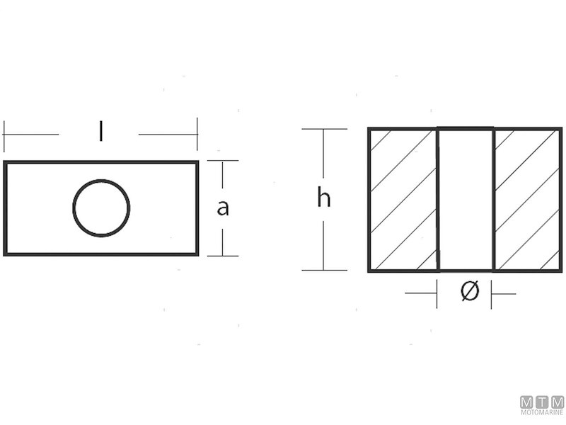 ANODO CUBO PER TOHATSU M9.9B IN ZINCO 