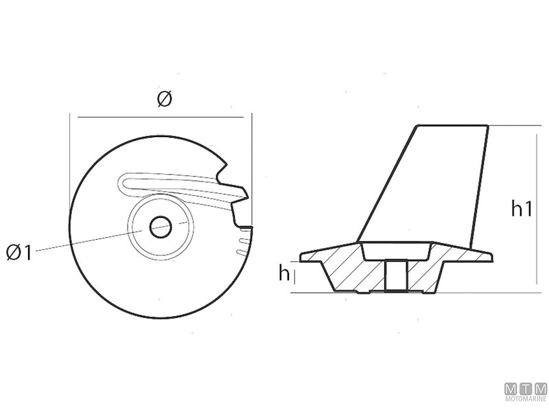Anodo Pinna per Tohatsu 8-20 HP