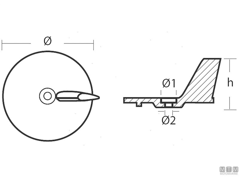 Anodo Pinna per Yamaha 20-50 HP
