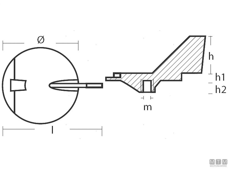 Anodo Pinna per Yamaha 150-200 HP 