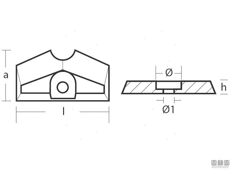 Anodo Placca per Piede Yamaha 2-6 HP