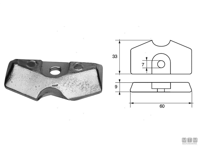 ANODO PLACCA PIEDE YAMAHA F4A ZN 