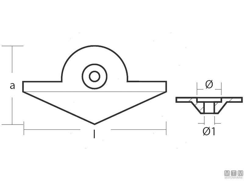 ANODO PLACCA PIEDE YAMAHA 9.9D IN ZINCO 