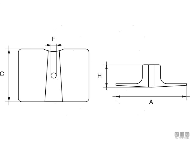 Anodo Placca per Piede Yamaha 9.9-30 HP