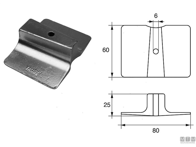 ANODO PLACCA PIEDE YAMAHA 9.9F ZN 