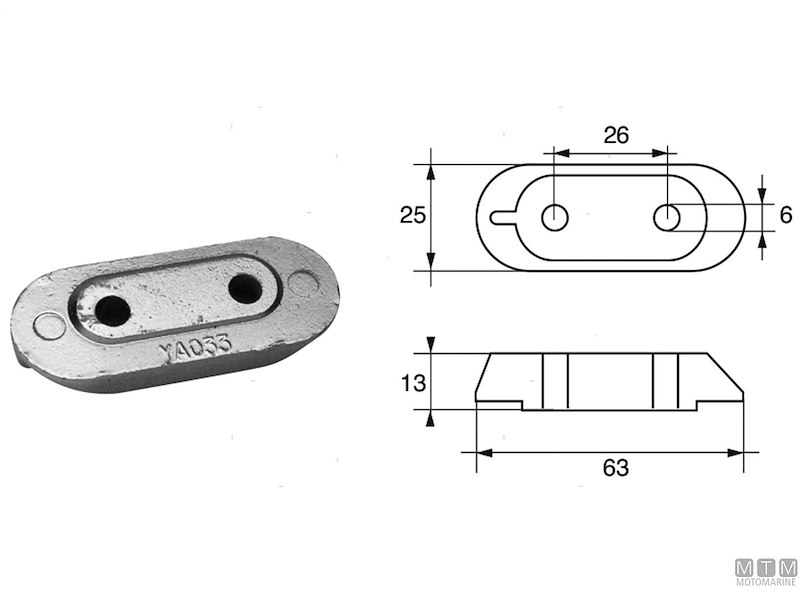 ANODO PIASTRINA YAMAHA FT8 ZN 