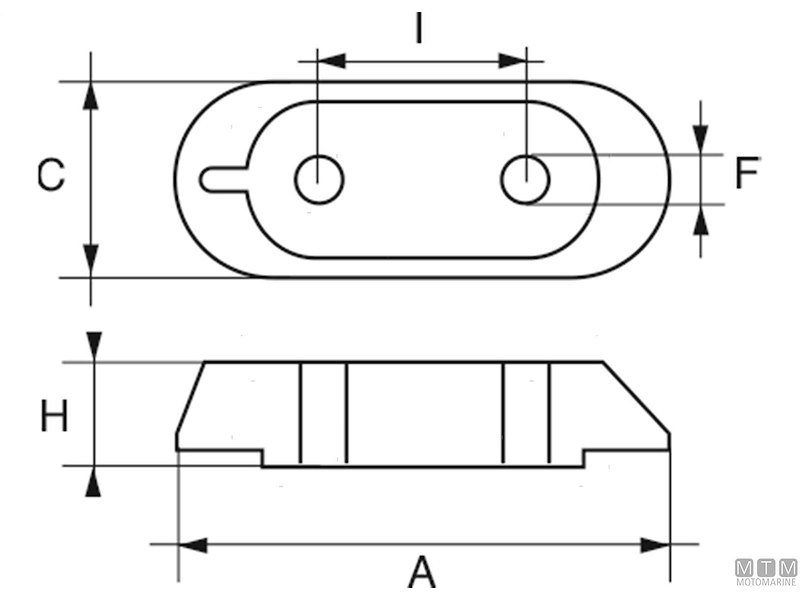 Anodo Piastrina per Yamaha 4-350 HP