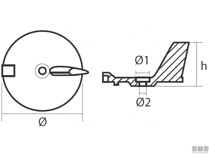 Anodo Pinna per Yamaha 25-60 HP