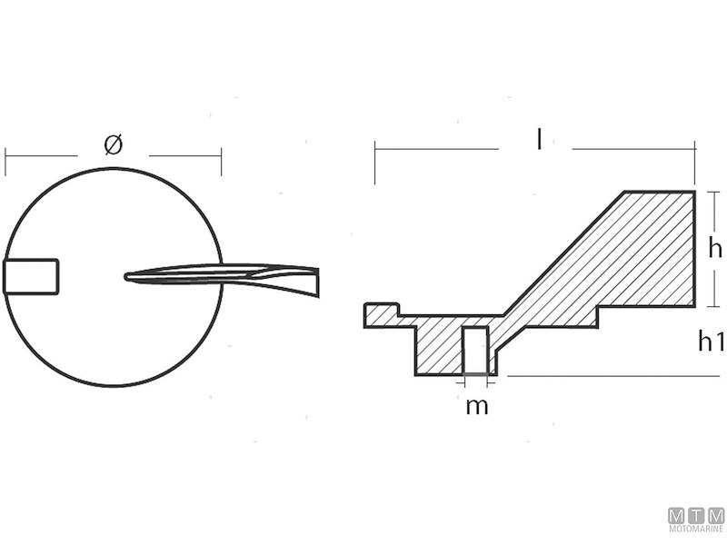 ANODO PINNA YAMAHA F80 IN ZINCO 
