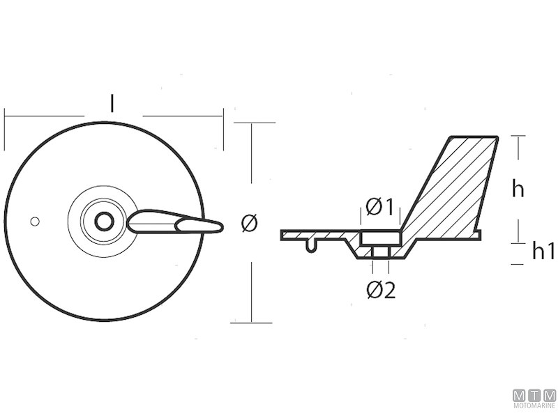 Anodo Pinna per Honda BF 25-50 HP