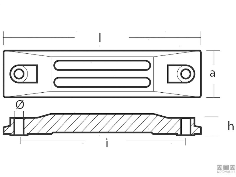 Anodo Barra per Honda BF 35-60 HP