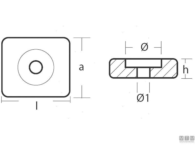 Anodo Piastrina per Honda BF 8-90 HP