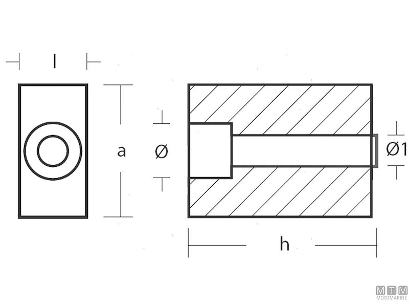 Anodo Cubo per Johnson/Evinrude  V4-V6