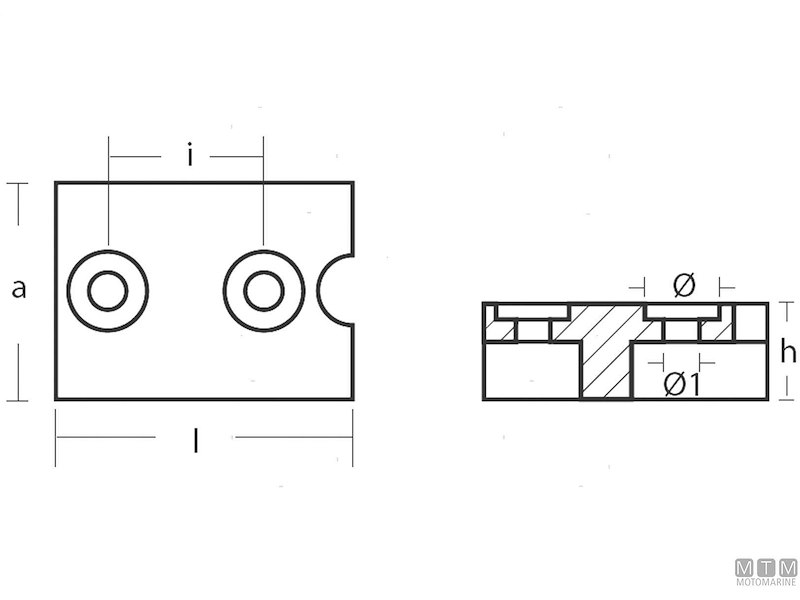 Anodo Piastra per Johnson/Evinrude 70-120 HP 