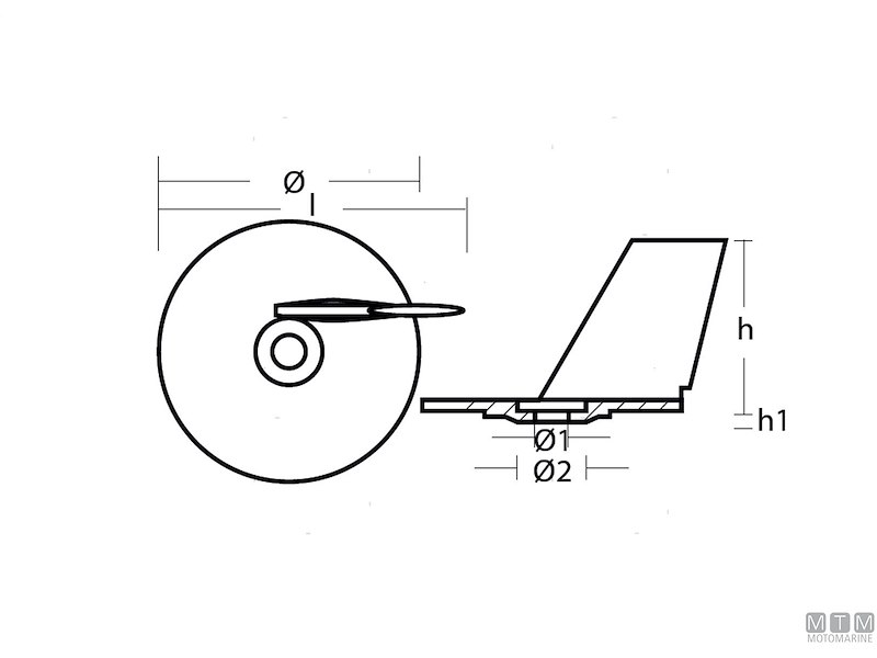 ANODO PINNA PER SUZUKI DT20 IN ZINCO 