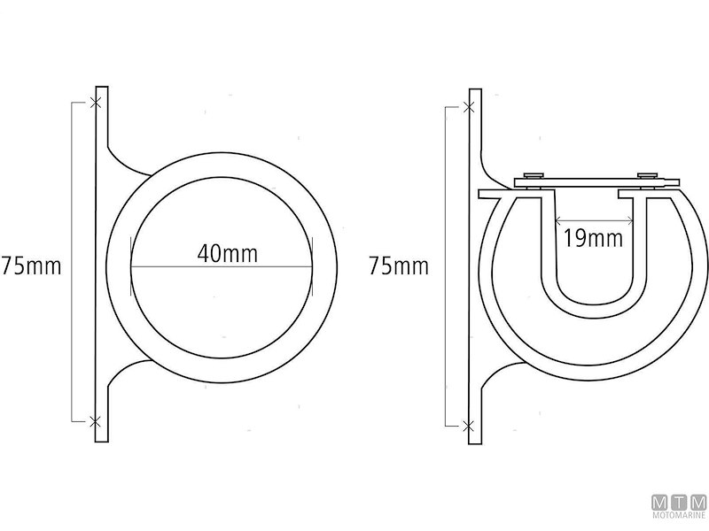 PORTACANNE A SOFFITTO D40MM PL 