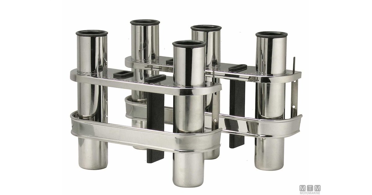 Set 4 Porta Taco In Acciaio Inox - Supporti Per Tacos Ondeggianti 24x7x4.5 Cm Per Casa E Feste